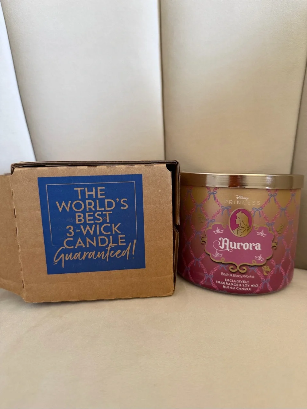 NWT Bath & Body Works 3 Wick Sweet Disney Princess Aurora Jar Wax Candle Home